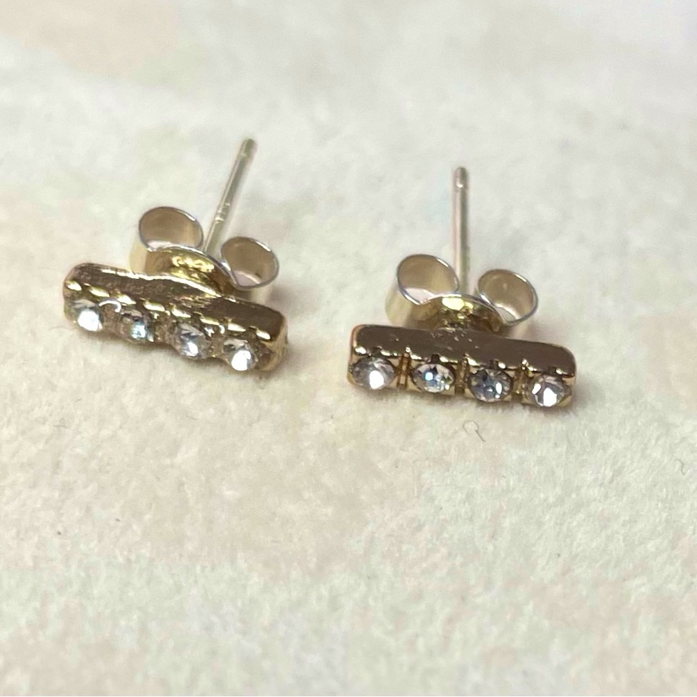 Elegant Gold and Silver Stud Earrings